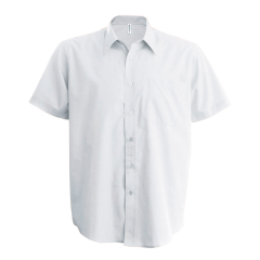 Chemisier femme manches courtes polycoton blanc