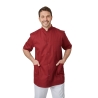 Veste de cuisine bordeaux homme portée, vue de face