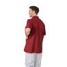 Veste de cuisine bordeaux manches courtes, vue de profil