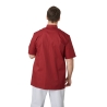 Veste de cuisine bordeaux manches courtes, vue de dos