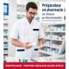 Préparateur en pharmacie en tunique médicale homme blanche (finition selon stock)