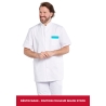 Détail de la poche poitrine de la tunique médicale homme, finition couleur selon stock