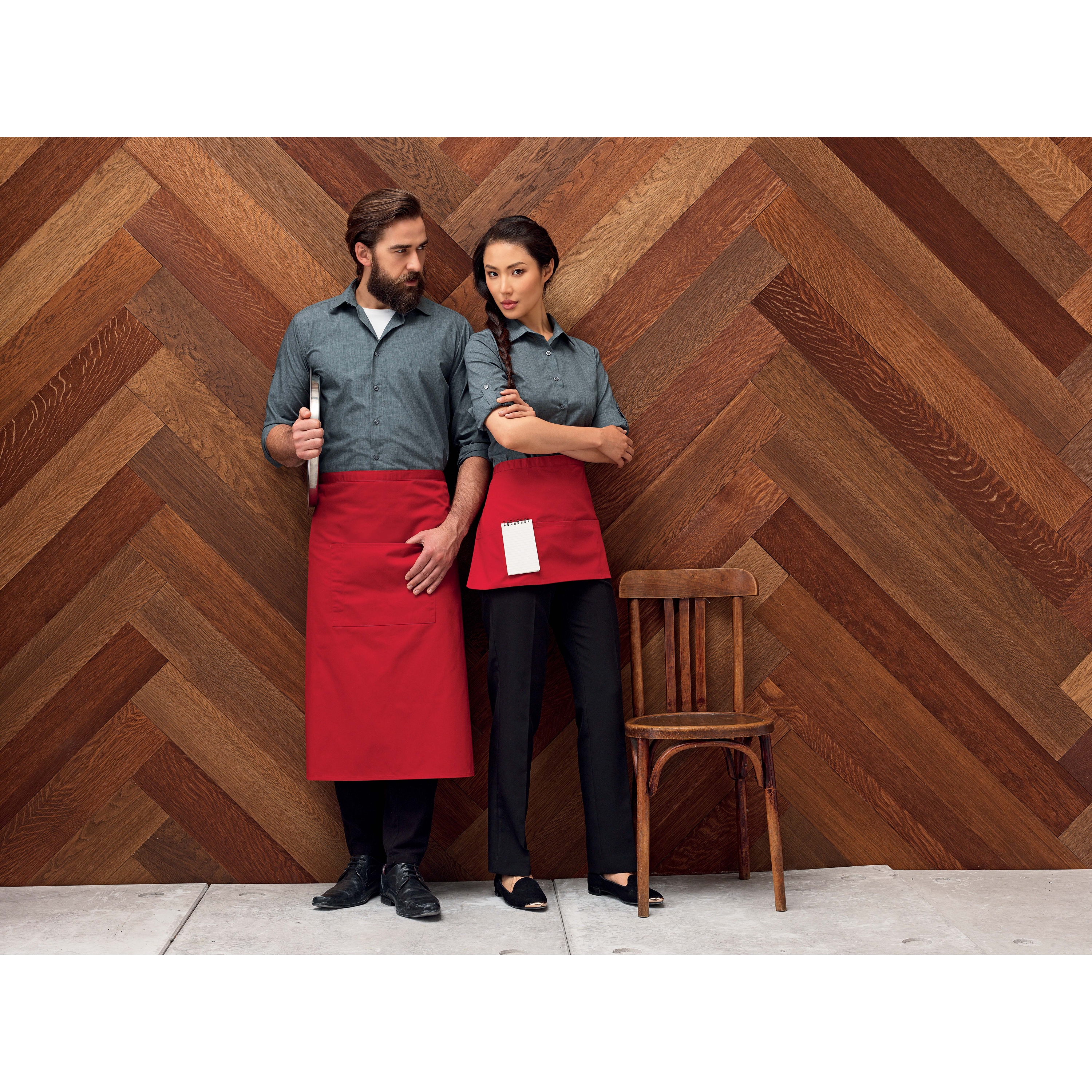 4 Tablier De Chef NoirTabliers Réglables Avec 2 Poches, Tablier Pour