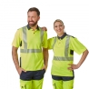 PBV Polo haute visibilité manches courtes Jaune/Marine classe 2 – vue 5