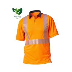 PBV Polo haute visibilité manches courtes Orange/Marine classe 2