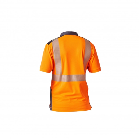 PBV Polo haute visibilité manches courtes Orange/Marine classe 2 – vue 2