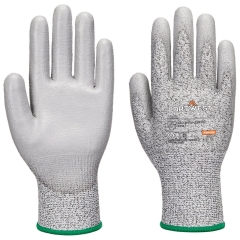 Gant anti-coupure Portwest A620 gris, paume enduite PU, niveau B – paume et dos
