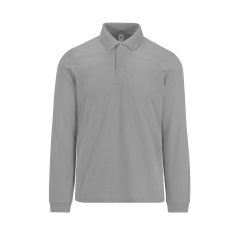 Polo de travail gris manches longues B&C MY POLO 180 homme