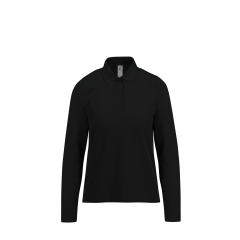 Polo Noir Femme Manches Longues MY POLO 180 B&C
