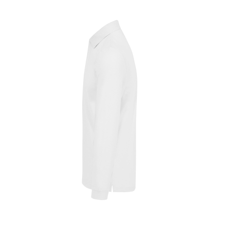 Polo Blanc Homme Manches Longues MY POLO 210 B&C – vue 3