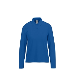 Polo Bleu Royal Femme Manches Longues MY POLO 180 B&C