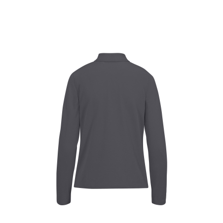 Polo Gris Femme Manches Longues MY POLO 210 B&C – Coton Piqué – vue 2