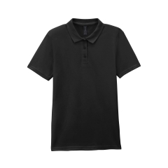 Polo Femme Softstyle Double Piqué Noir – Gildan