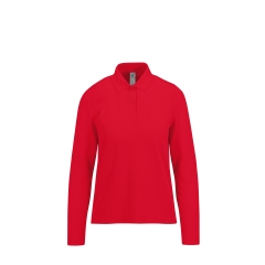 Polo Rouge Femme Manches Longues 210 g/m² B&C My Polo