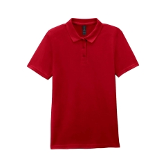 Polo Femme Softstyle Double Piqué Rouge Cherry Red – Gildan