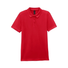 Polo Femme Softstyle Double Piqué Rouge – Gildan