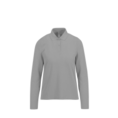 Polo Femme Manches Longues MY POLO 210 Gris B&C – Personnalisable
