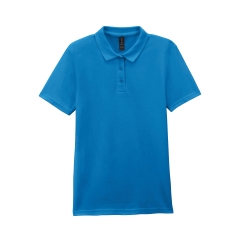 Polo Femme Softstyle Double Piqué Bleu Sapphire – Gildan