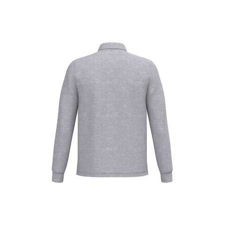 Polo Piqué LSL Homme Gris Oxford – iDeal Basic Brand – vue 2
