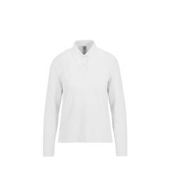 Polo Blanc Femme Manches Longues MY POLO 210 B&C