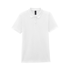 Polo Femme Softstyle Double Piqué Blanc – Gildan
