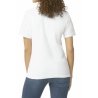 Polo Femme Softstyle Double Piqué Blanc – Gildan – vue 2