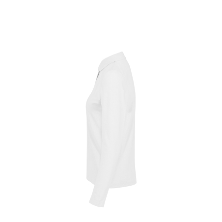 Polo Blanc Femme Manches Longues MY POLO 210 B&C – vue 3