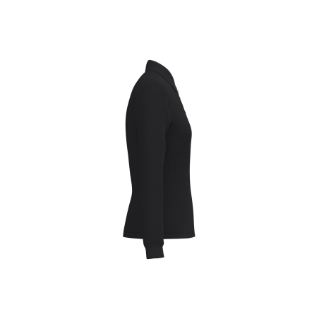 Polo piqué manches longues femme Noir – iDeal Basic Brand (IB223) – vue 3