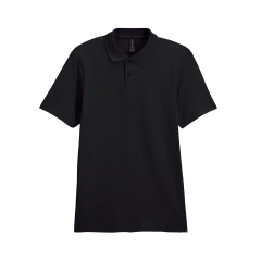 Polo Homme Double Piqué Softstyle Noir – Gildan
