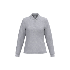 Polo piqué LSL femme Gris Oxford – iDeal Basic Brand