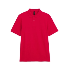Polo Rouge Homme Double Piqué Softstyle Gildan