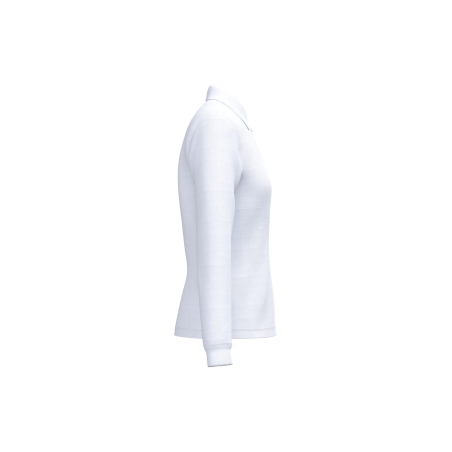 Polo Piqué LSL Femme Blanc – iDeal Basic Brand (IB223) – vue 3