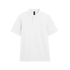 Polo Homme Double Piqué Blanc Softstyle – Gildan