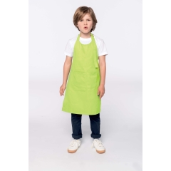 Tablier enfant coloris vert avec bavette