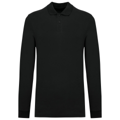 Polo piqué manches longues Bio180 Homme Noir – Kariban