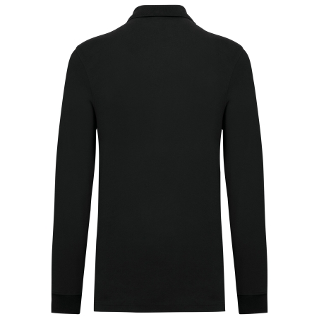 Polo piqué manches longues Bio180 Homme Noir – Kariban – vue 2