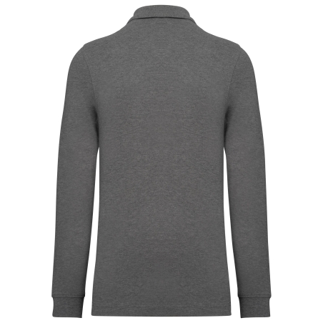 Polo piqué manches longues Bio180 gris chiné homme – Kariban – vue 2