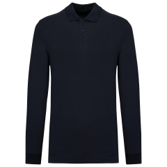 Polo piqué manches longues Bio180 Marine homme – Kariban