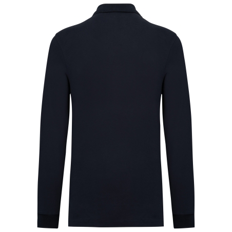 Polo piqué manches longues Bio180 Marine homme – Kariban – vue 2