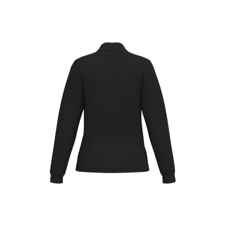 Polo piqué manches longues femme Noir – iDeal Basic Brand (IB291) – vue 2