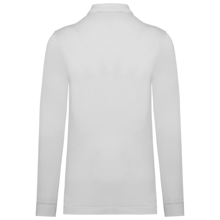 Polo Piqué Manches Longues Bio Blanc Homme – Kariban 180 g/m² – vue 2