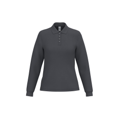 Polo piqué LSL Femme Gris – iDeal Basic Brand