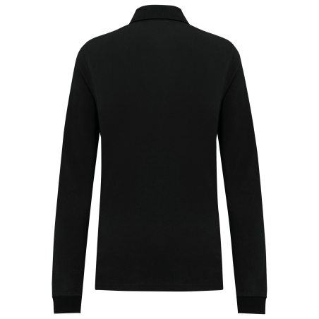 Polo piqué manches longues Bio 180 g/m² femme noir – Kariban – vue 2