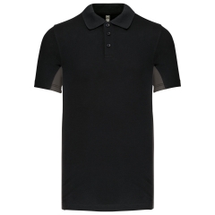 Polo piqué bicolore homme Noir/Gris foncé – Kariban