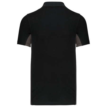 Polo piqué bicolore homme Noir/Gris foncé – Kariban – vue 2