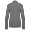 Polo piqué manches longues Bio 180 g/m² femme – Gris Chiné – Kariban – vue 2