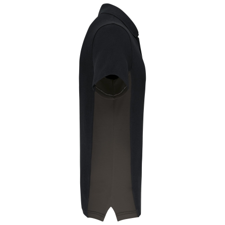 Polo piqué bicolore homme Noir/Gris foncé – Kariban – vue 3