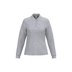 Polo piqué LSL Femme Gris Oxford Oxford – iDeal Basic Brand