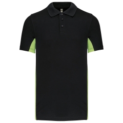Polo piqué bicolore homme Noir/Lime – Kariban