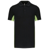 Polo piqué bicolore homme Noir/Lime – Kariban